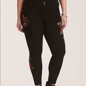 Torrid High Waist Embroidered Jeggings